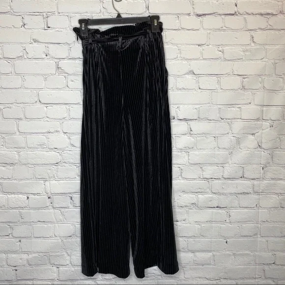 RACHEL Rachel Roy Textured Wide-Leg Velvet Pants